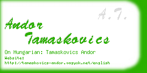 andor tamaskovics business card